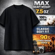 Mens Old School Lowrider Chicano Art T-Shirt HeavyWeight 7.5 Oz 100% Cotton Retro Graphic Tshirt - 黑色 - 查看 5