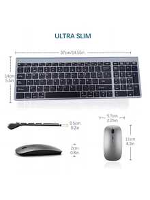 Kit Teclado Y Mouse Inalambrico Español Portátil Por Laptop - Ver 2