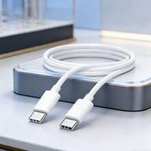 1-3 Packs Type-C Fast Charging Data Cable, 3.3FT Universal Portable Length, Reinforced Interface Anti-Pull And Bend Durable, Intelligent Temperature Control Fast Charging No Overheating, Effectively Protect Phone Battery, Compatible With IPhone 17/17Pro/16Pro/16/15/15Pro, S25, Tablets, Suitable For Office, Study, Commute, Car Charging, Versatile And Practical Fast Charging Cable - White - View 2