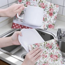 MEMNUN 2 Peças Toalhas de Cozinha com Impressão do Slogan "Sweet Home" em Rosa, 15.75*23.62in(40*60cm), Microfibra Super Macia e Absorvente, Acessórios de Cozinha, Lavável em Máquina, Adequado para Sala de Jantar, Cozinha, Decoração e Presentes de Feriado, Todas as Estações - Multicolorido - Visão 11