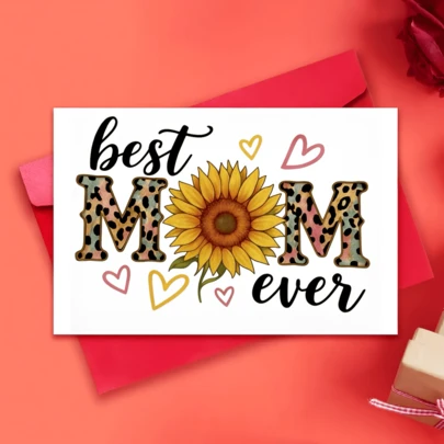 1pc Funny Mother's Day Card Birthday Card Sunflower Design The Perfect Gift For Birthdays Or Mother'S Day