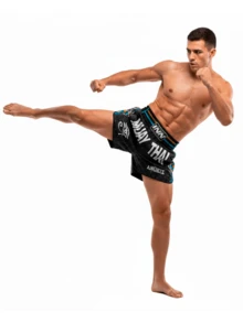 Anubis Muay Thai Shorts Black | Thai Cut • Premium Fabric • Unisex - màu đen - Xem 3