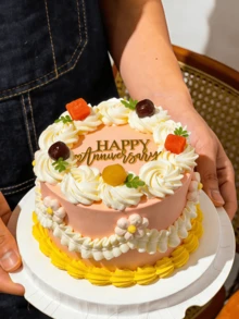 3件/6件套蛋糕装饰配件 | 生日派对烘焙用品套装 | 适用于周年纪念/婚礼/音乐会/甜品台/烘焙装饰创意礼品 | 必备蛋糕装饰材料 节日蛋糕装饰套装 - 查看 5