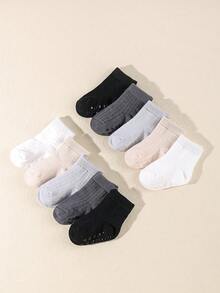 10對嬰兒素色防滑短襪適用於日常生活 - 彩色 - 查看 4