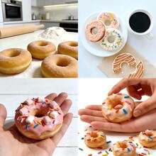 不锈钢圆形切模，带手柄，专业甜甜圈切模工具，适用于甜甜圈、贝果、饼干等，易于使用，适合家庭和生日派对烘焙。 - 銀色 - 查看 7