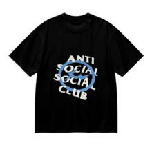 Anti Social Club Lightning Bolt 1pcs Men's 100% Cotton Tee Streetwear Double Sided Digital Printed 220g T Shirt Casual Style Graphic Top YC9M - màu đen - Xem 2