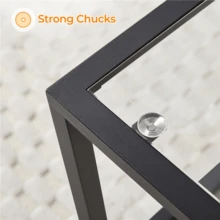 Butterslay 1PC Modern Tempered Glass Coffee Table For Living Room - màu đen - Xem 3