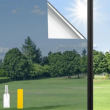 1 Roll Self-Adhesive One-Way Silver Privacy Heat Insulation Film, Sun-Blocking Film, Glass Sun Protection Film - Blocks UV, Made Of PET Material, Adhesive Backing, Strong Stickiness, Easy To Apply - Double-sided Silver - View 12