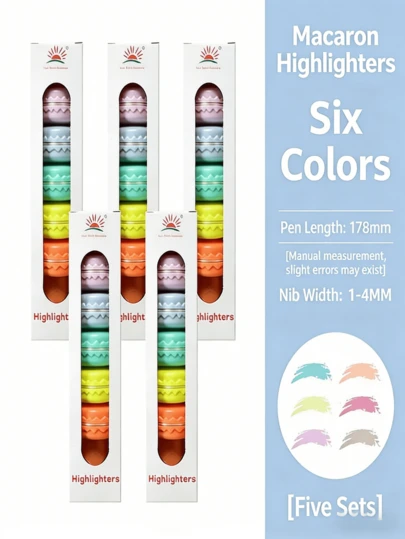 1支创意可爱马卡龙造型荧光笔，荧光多色马克笔，学生适用，可用于标记、涂鸦，返校礼物