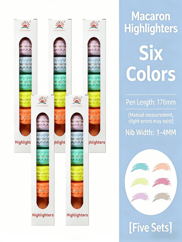 1支创意可爱马卡龙造型荧光笔，荧光多色马克笔，学生适用，可用于标记、涂鸦，返校礼物