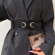 Women's Wide Belt With Double Buckle | Elegant Waist Shaper - 黑色 - 查看 2