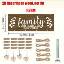 1 Set, Decorative Art Style Wooden Photo Frame | Eucalyptus Leaf Pattern Design, Comes With 16 Wooden Clips + Jute Rope, Hanging Multi-Functional | Personalized Home Memories, Ideal Gift For 11 Holidays Throughout The Year, No Electricity Required - Multicolor - View 5