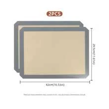 Bộ 2 tấm lót nướng silicon - Tấm lót nướng tái sử dụng, chống dính và dễ vệ sinh, thích hợp cho lò nướng, nhào bột, tấm lót nướng đa năng dùng cho bánh ngọt, thịt và nhiều hơn nữa - Dùng cho gia đình, kinh doanh và làm bánh chuyên nghiệp. - Xem 12