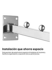 5 Piezas Cascada Exhibidor De Ropa Para Pared Longitud 40 Cm - Plateado - Ver 5