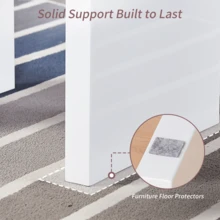 AINPECCA Nest Of Tables High Gloss Nesting Tables With Tempered Glass Top Coffee Tables 3 Pieces End Table Set - Gray and White - View 7