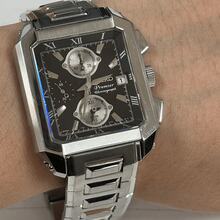 Seiko 男士石英表 - 黑色方形表盘，不锈钢表壳和表带（型号 SNA743J1） - 商务优雅，适合日常佩戴 - 黑色 - 查看 2