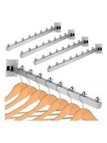 5 Piezas Cascada Exhibidor De Ropa Para Pared Longitud 40 Cm - Plateado - Ver 1