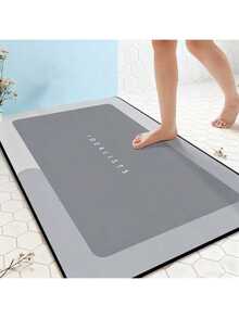 Super Absorbent Bathroom Floor Mat - Quick-Drying And Non-Slip, Soft Carpet Suitable For Shower Room, Kitchen, Living Room, RV, Fast-Absorbing Modern Bathroom Decorative Mat, Geometric Pattern, Comfortable Texture Home Accessories, Halloween/Christmas/Thanksgiving Decorative Floor Mat - 淺灰色 - 查看 11