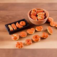 1/6比例迷你娃娃屋面包、迷你卷饼和篮子，过家家厨房食物，BJD娃娃配件 - 彩色 - 查看 3