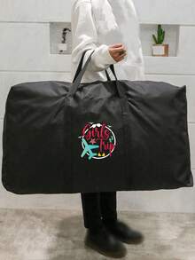 1个可折叠旅行包，男女通用旅行收纳包，印有“Girls Trip”飞机图案，便携式女士手提包，男士大容量行李包，适合上学使用，可收纳学习用品、飞机模型、公文包、相机配件和其他多功能旅行配件，牛津布材质行李包，旅行袋，过夜包，随身行李包，夏季度假必备旅行用品，旅行必备收纳袋，夏季旅行配件 - 彩色 - 查看 6
