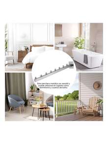 5 Piezas Cascada Exhibidor De Ropa Para Pared Longitud 40 Cm - Plateado - Ver 6