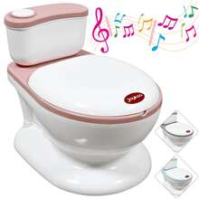 Joykoo Bañito Entrenador para Niños  Diseño Realista y Sonido de Agua Espacio para Toallitas Base Antideslizante - Rosa - Ver 1