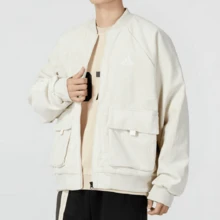 St Cord Embroidered Logo Zip-Up Corduroy Sports Jacket White Outerwear Men - Multicolor - View 7