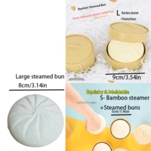 Soft Squeeze Realistic Bun Toy, Great Stress Relief Gag Gift, Funny Steamer Bun Toy For Birthday, Prank - Multicolor - View 11
