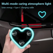 Solar-Powered Heart-Shaped Neon LED Light For Car Rear Window, Wireless Ambience Decor, Best-Selling Automotive LED Window Glow Heart Mood Light, Solar-Powered Car Interior Neon USB Decoration,,3.7V+300mAh Lithium Battery.New Car Solar Heart LED Atmosphere Light Interior Decoration Double Love Atmosphere Light Heart-Shaped Neon Decorative Light.(If The Lights Cannot Be Turned On After Arrival, It May Be Due To Low Battery And Need To Be Charged First.) - A - 查看 2