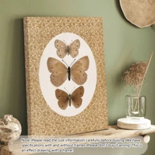 1pc Vintage Style Butterfly Decorative Poster, Retro Butterfly Canvas Art Print - Melancholy Insect Wall Decor, Farmhouse Style, With Or Without Frame, Indoor Decoration, Housewarming Gift, Dorm Room Apartment Decor, Suitable For Hotel, Home, Living Room, Bedroom, Bathroom And Office Wall Decor - A - View 11