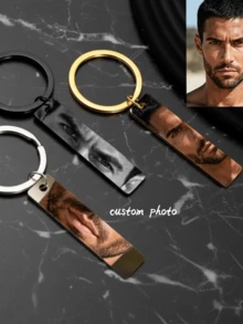 Llavero personalizado con foto del ojo - Regalo de aniversario | Llavero de pareja personalizado, llavero con foto del ojo para novio/a - Multicolor - Ver 1