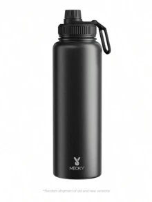 40oz Stainless Steel Insulated Sports Water Bottle With Straw Lid And Handle, Wide Mouth Double Wall Leak-Proof Bottle, 24 Hours Cold, 12 Hours Hot - 40oz Black - View 12