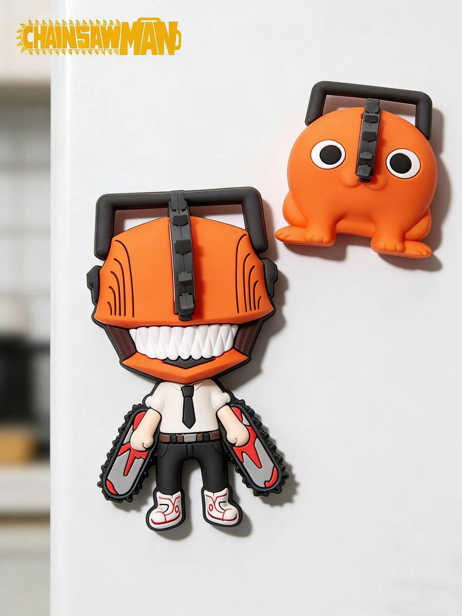 1个 Crunchyroll 官方授权的《电锯人》波奇塔电锯恶魔冰箱贴，适用于冰箱、储物柜、白板、办公室、厨房、家居装饰礼品 - 1pc - 查看 1