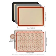 Bộ 2 tấm lót nướng silicon - Tấm lót nướng tái sử dụng, chống dính và dễ vệ sinh, thích hợp cho lò nướng, nhào bột, tấm lót nướng đa năng dùng cho bánh ngọt, thịt và nhiều hơn nữa - Dùng cho gia đình, kinh doanh và làm bánh chuyên nghiệp. - Xem 2