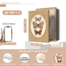 1pc Vintage Style Butterfly Decorative Poster, Retro Butterfly Canvas Art Print - Melancholy Insect Wall Decor, Farmhouse Style, With Or Without Frame, Indoor Decoration, Housewarming Gift, Dorm Room Apartment Decor, Suitable For Hotel, Home, Living Room, Bedroom, Bathroom And Office Wall Decor - A - View 17