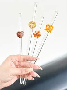 可爱面包猫玻璃吸管，透明，适用于奶昔、奶茶、果汁、牛奶、鸡尾酒、冷饮，派对必备。可爱猫咪、甜甜圈、小熊、花朵系列弯头玻璃吸管，可重复使用，适用于奶昔、牛奶、茶、果汁、鸡尾酒、冷饮，是送给女朋友、甜品店、软饮吧、办公室、酒吧、餐厅的理想礼物。 - 查看 7