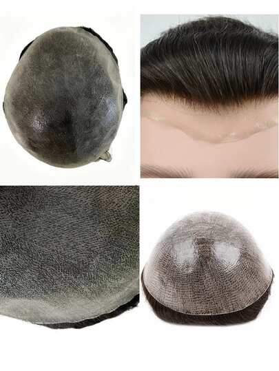 Men's Human Hair Toupee - Sleek Base, 10x8" Coverage, Straight Hair Replacement System For A Natural Look, Suitable For All Ethnicities Gifts For Men Valentines Gifts For Boyfriend