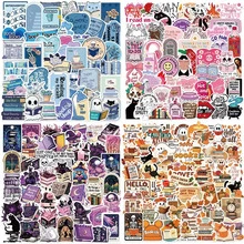 50/200PCS Aesthetics Bookish Popular Graffiti Creative Stickers Decorative DIY Phone Cases, Diaries, Helmets, Water Bottles, Laptops, And Other Waterproof Gifts. Scrapbook Supplies Stationery Funny Stickers - 1 Set - View 1