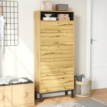 Tall, Narrow Shoe Cabinet/Shoe Rack With 3 Doors And Multiple Compartments, 147 Cm High - 查看 10