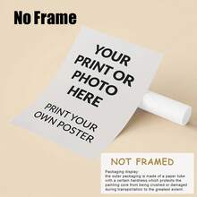 1pc Personalized Canvas Frame Custom Poster Printing - Create Your Own Wall Art Print With Your Image - And Personalized Photo Poster, Optional Frame - Multicolor - View 8