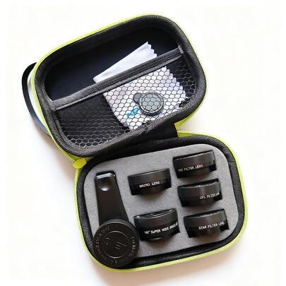  Kit de lentes para teléfono celular APEXEL 6 en 1: Lente gran angular de 140°+ Lente ojo de pez de 205°+ Lente macro 25x+ Filtro CPL+ Filtro ND, lentes para teléfono móvil para vlogs, fotos y videos