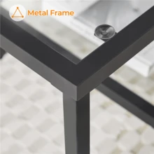 Butterslay 1PC Modern Tempered Glass Coffee Table For Living Room - màu đen - Xem 4