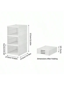 1/3/6-Layer Installation-Free Folding Shoe Box, Breathable Shoe Storage Box, Plastic Shoe Cabinet, Dust-Proof Household Storage Box, Large Capacity Space-Saving Artifact, With Easy-To-Access Front Waterproof Transparent Plastic Storage Box, No Assembly Required - Perfect For Wardrobes And Entryways, Shoe Storage Box - 查看 10
