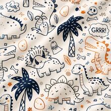 Children's Single Bed Sheet Set, Micropercal, 2 Pieces, Children's Bedding Set With Exclusive Printed Pillowcase - 迪諾 - 查看 2