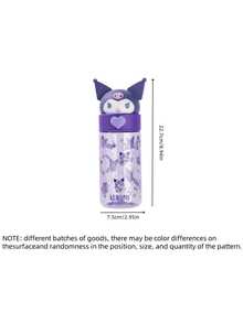 Sanrio 1 pieza Botella de agua de 500ml/16.9oz con tapa con pajita, diseño lindo, a prueba de fugas, adecuado para estudiantes - Multicolor - Ver 4