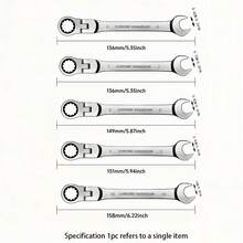 180° Swivel Head Ratchet Wrench, Made Of Hardened Carbon Steel, With 180° Rotating Head, Suitable For Narrow Spaces, Applicable For Automotive Repair, Home Repair And Machinery Maintenance. - Multicolor - View 8