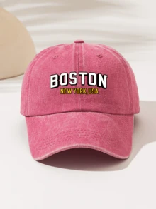 1pc Fashionable Casual Versatile Washed Baseball Cap With "BOSTON NEW YORK, USA" Print, Unisex Essential Stylish Item For All Seasons - Baseball Cap - View 7