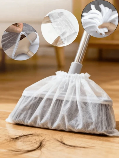 Multifunctional Disposable Broom Cover, An Indispensable Household Item. The Electrostatic Adsorption Fabric Is Used To Remove Hair And Dust, Facilitating Cleaning Work.