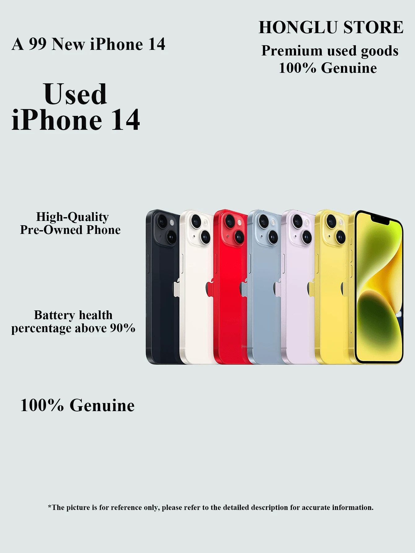 Used IPhone 14 - Premium Apple IPhone - Smooth Gaming Experience - Dual SIM 5G - 95% New Condition, Minimal Usage Marks - Original Display And High-Performance Battery (Capacity ≥90%)
