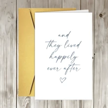 1 PC Simple And Elegant Wedding Card - "They Lived Happily Ever After" Message, Heart-Shaped Design, Suitable For Weddings, Anniversaries, And Special Occasions - A Heartwarming Valentine's Day Keepsake, Modern Font Style, Exquisite Packaging, High-Quality Printing. - One Size Fits All - View 1